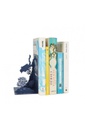 Sujeta Libros Azul Metal